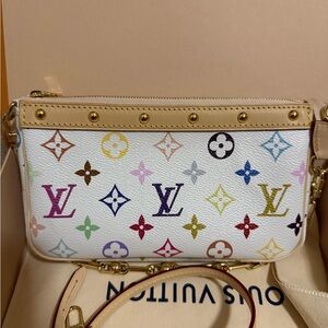 Louis Vuitton 2026 White Murakami Monogram Clutch. Brand New